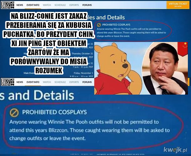 Kto ma pomysł dlaczego USAński  Blizzard podlizuje się Chinczykom?