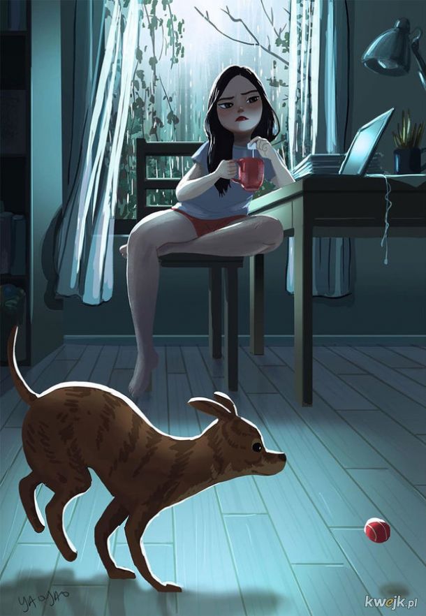Piękne grafiki przedstawiające jak wygląda życie z psem, obrazek 18