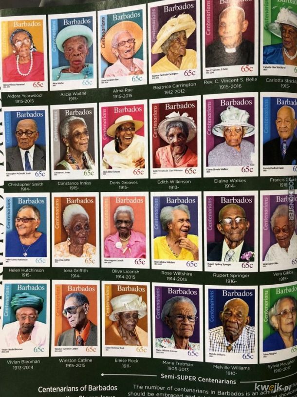Gdy mieszkaniec Barbados dożyje 100 lat wydają znaczek pocztowy z jego podobizną
