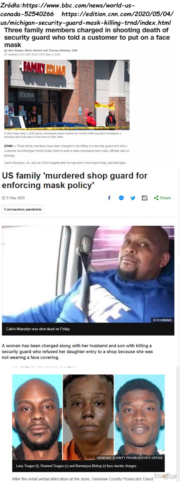 Rodzina zabiła ochroniarza bo ten poprosił o założenie maski