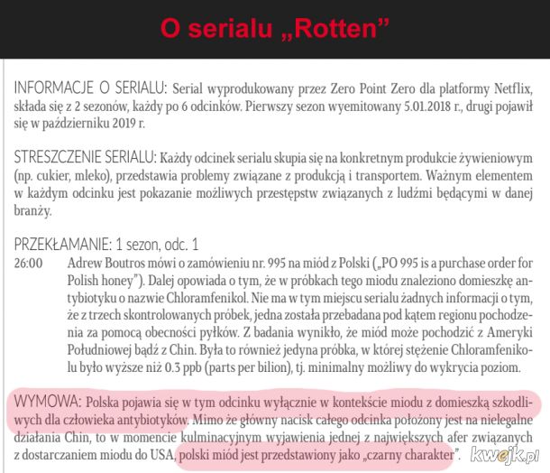 Najdziwniejsze i najciekawsze fragmenty z raportu Reduty Dobrego Imienia o "zniesławieniach Polski w serwisach streamingowych", obrazek 3