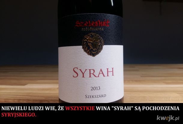 Wino Syrah pochodzi z Syrii