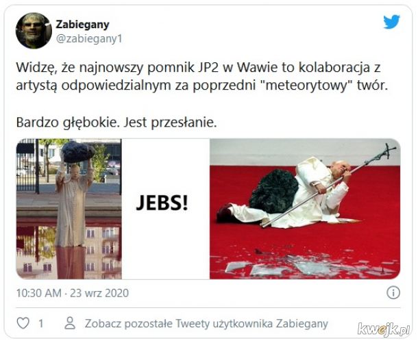 Jan Paweł z kamulcem - zobacz śmieszki z nowego pomnika papieża Polaka