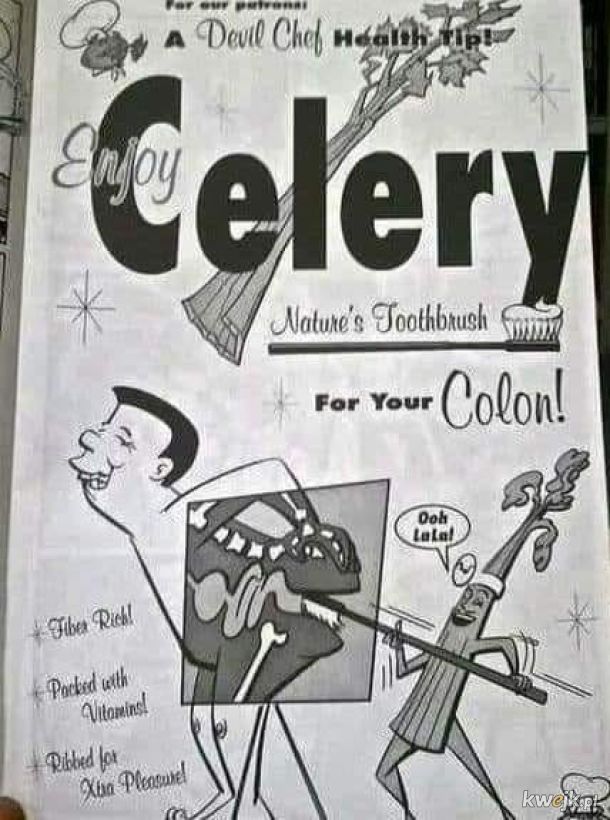 Po zobaczeniu tego plakatu zachęcającego do zjedzenia selera, już nigdy nie zjem selera
