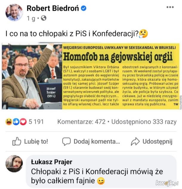 Wysyp memów po przyłapaniu na seksparty konserwatywnego węgierskiego eurodeputowanego, obrazek 24
