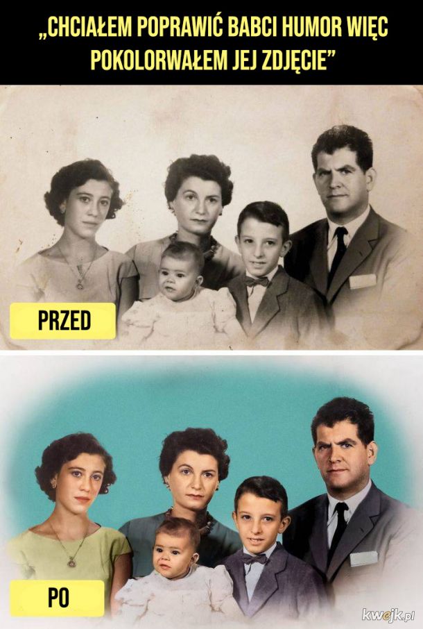Stare, rodzinne zdjęcia, które zasługują na pokolorowanie