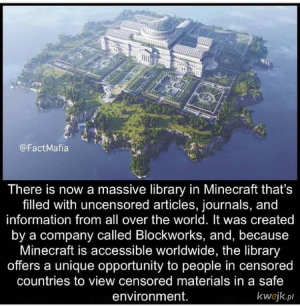 Biblioteka w MineCrafcie.