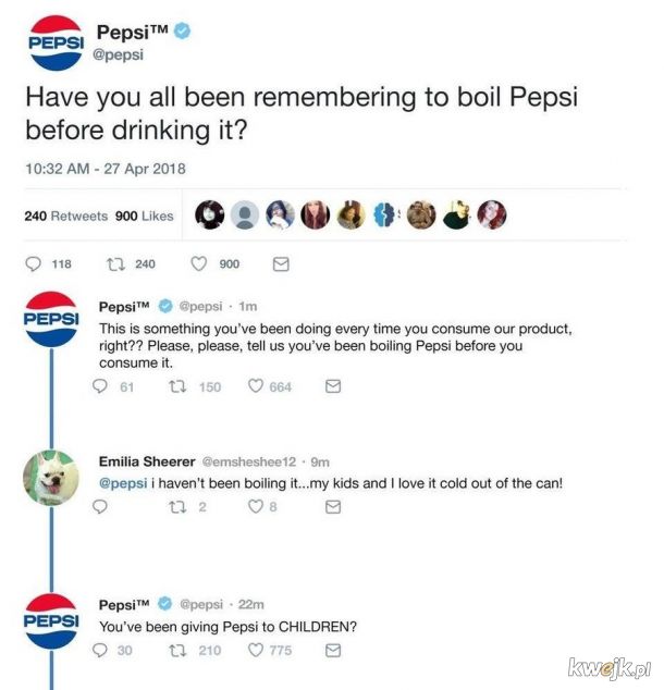 Pamiętaj, Pepsi należy przegotować przed podaniem.