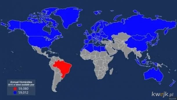 Niemalże równowaga w liczbie rozbojów pomiędzy obszarami niebieskim i czerwonym.