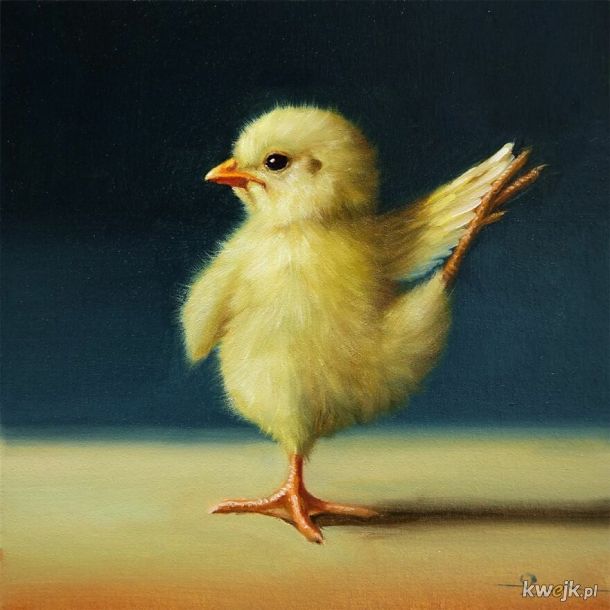 Kurczaczkowa joga namalowana przez Lucie Heffernan