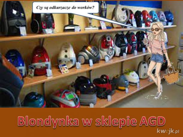 Blondynka w sklepie AGD