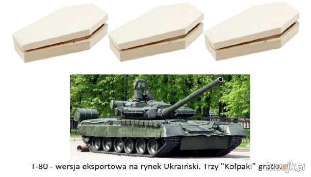 T-80 - wersja eksportowa na runek Ukraiński. Trzy "kołpaki" gratis.