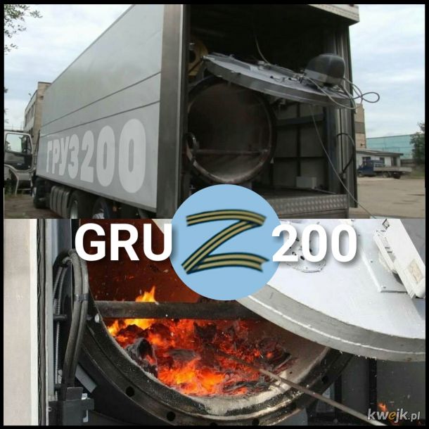 Właściwy znak "Z" na właściwym miejscu: "GRUZ 200" to kryptonim poległego rosyjskiego żołnierza.