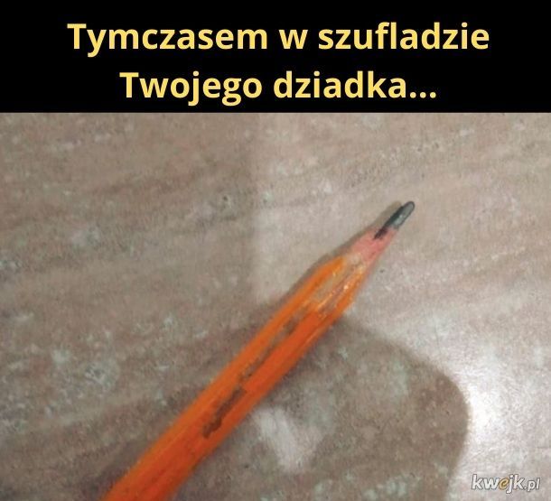 Ołówek ostrzony nożem