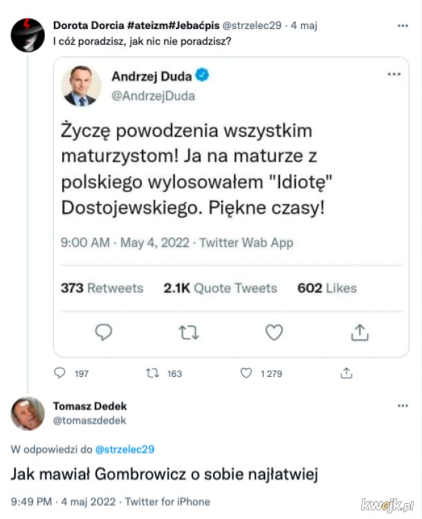 Jędrula ripostuje, czyli Tomasz Dedek na Twitterze, obrazek 26
