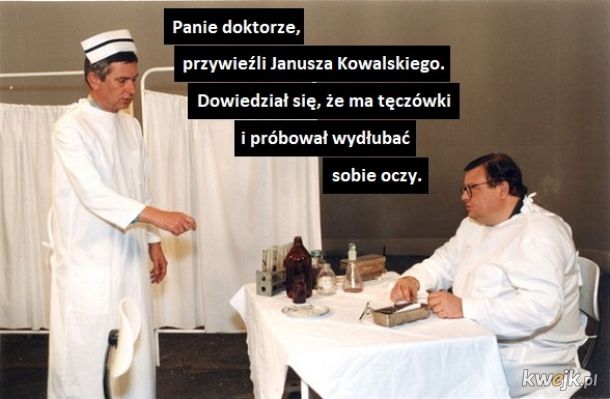 Zbiór tęczowych memów z okazji odklejenia Janusza Kowalskiego