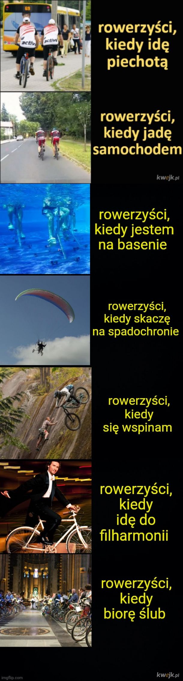 O--O rowerzyści kiedy wpisuje tytuł mema