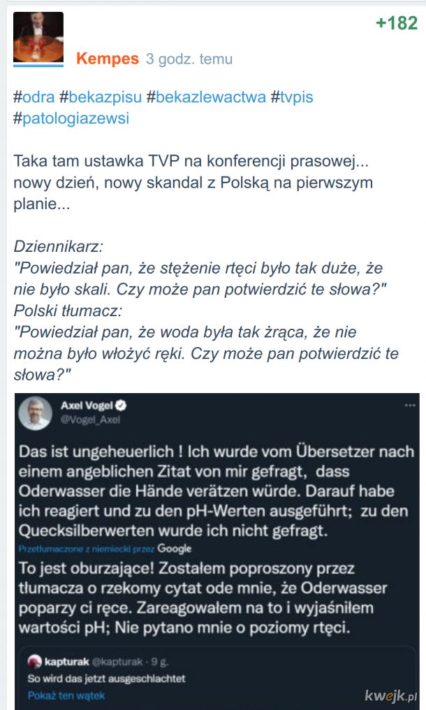 Pa synek jakie niemce głupie, polskiego nie rozumiejo! Joseph Goebbels byłby dumny z TVP!
