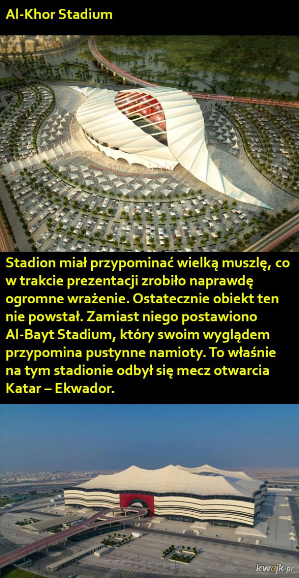 Zobaczcie, jakie stadiony Katarczycy zapowiadali w 2010 roku, a jakie ostatecznie wybudowali
