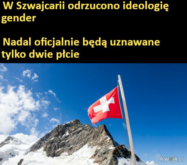W Szwajcarii odrzucono ideologię gender