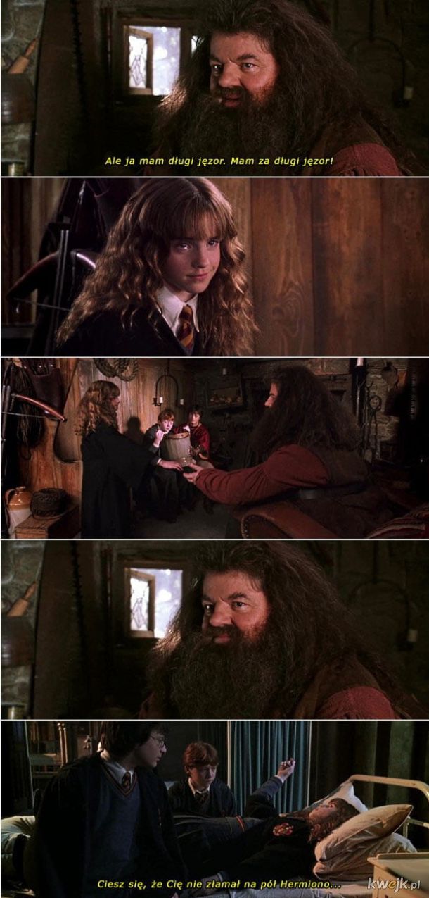 Hagrid o długim jęzorze.