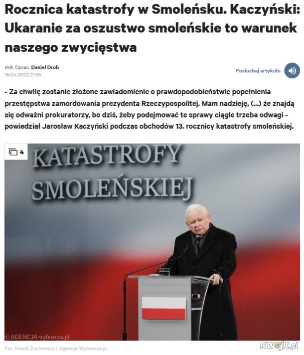 Co znow chca zasłonic ta "wspaniala" wiadomoscia o "zawiadomienie o prawdopodobieństwie popełnienia przestępstwa zamordowania prezydenta Rzeczypospolitej"... Qfa Jarek daj spokoj...