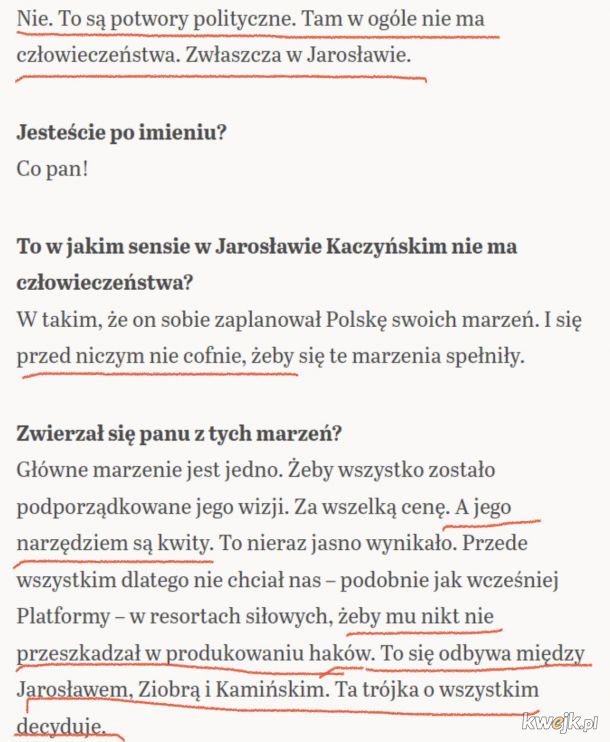 Rok 2007, wywiad z Andrzejem Lepperem, fragment o Kaczyńskim