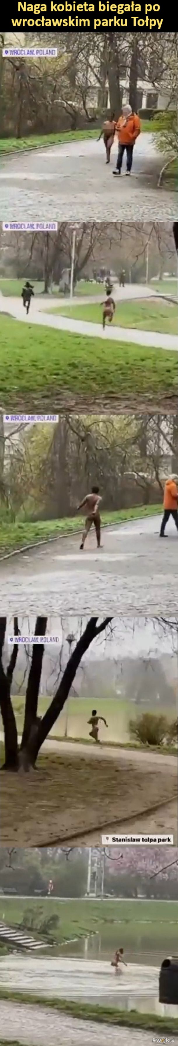 Naga kobieta biegała po wrocławskim parku