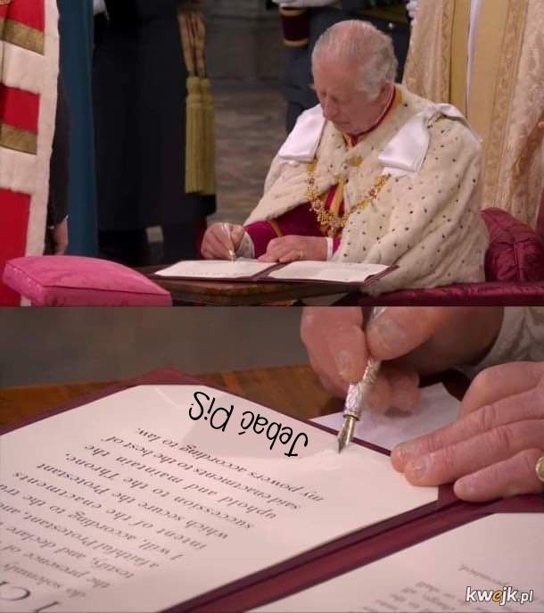 Karol dał popis, podpis