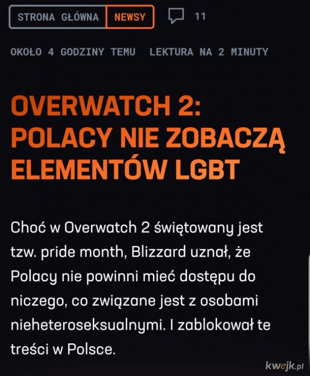 Polacy nie zobaczą elementów LGBT w Overwatchu 2