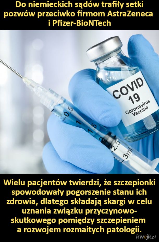 Ludzie pozywają producentów szczepionek na COVID-19