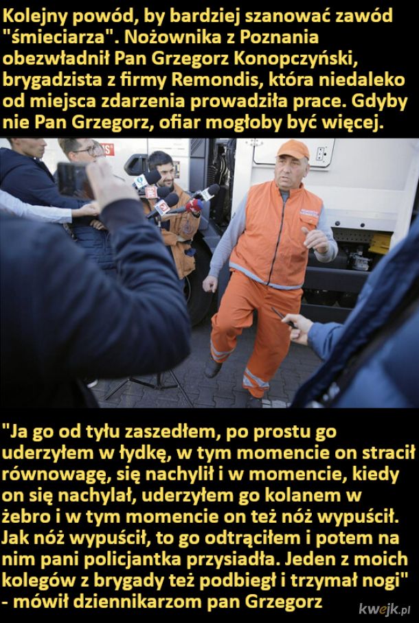 To pan Grzegorz zatrzymał nożownika z Poznania