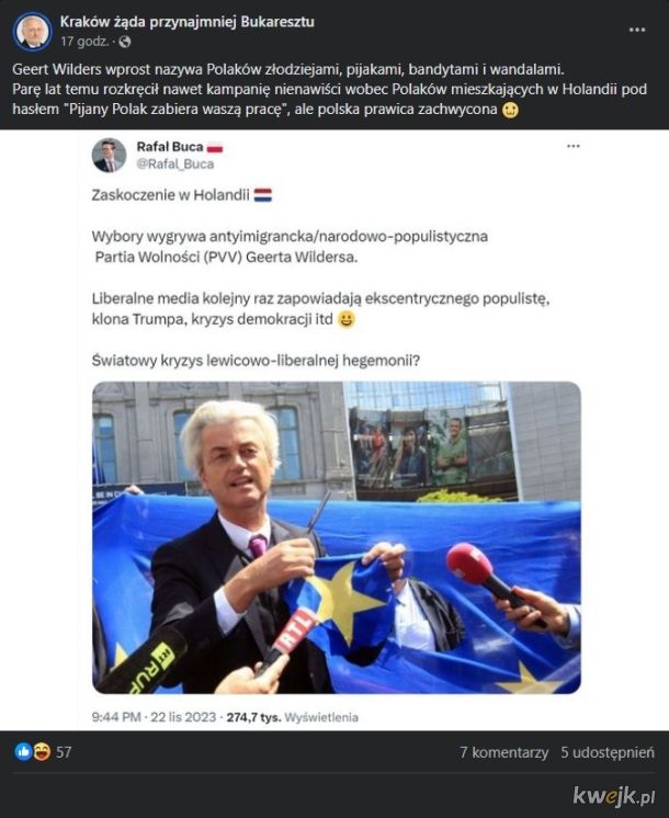 Polskiej prawicy nie przeszkadza że ktoś ich nie lubi Polaków jeśli innych nie lubi tak samo xD