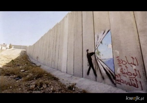 Banksy on the Gaza illegal aparthaid wall