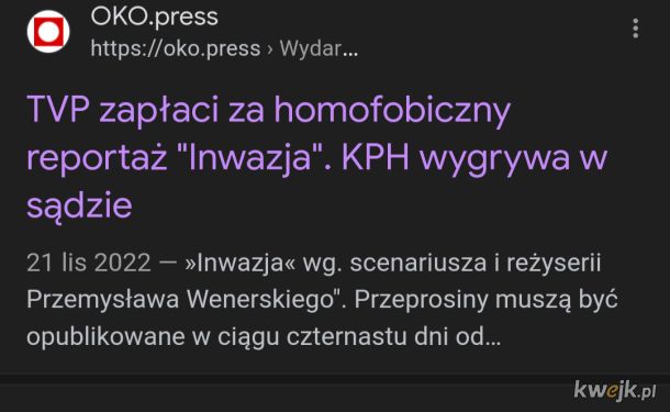 Z „Wiadomości” TVP wyleciał Przemysław Wenerski, który pełnił funkcję wydawcy. Był także szefem „Alarm!” odpowiedzialnym za homofobiczny reportaż „Inwazja”