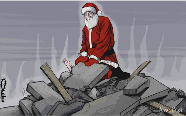 Mikołaj w Palestynie, dobrze że jest nieśmiertelna ideą, inaczej IDF by go zabił