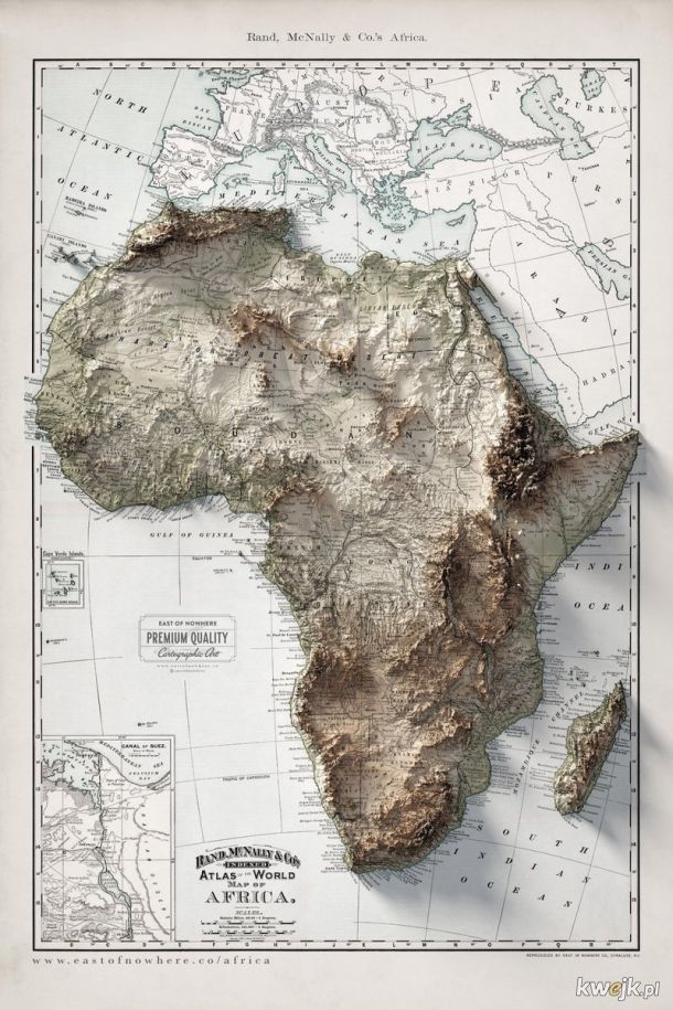 Afryka mapa topograficzna
