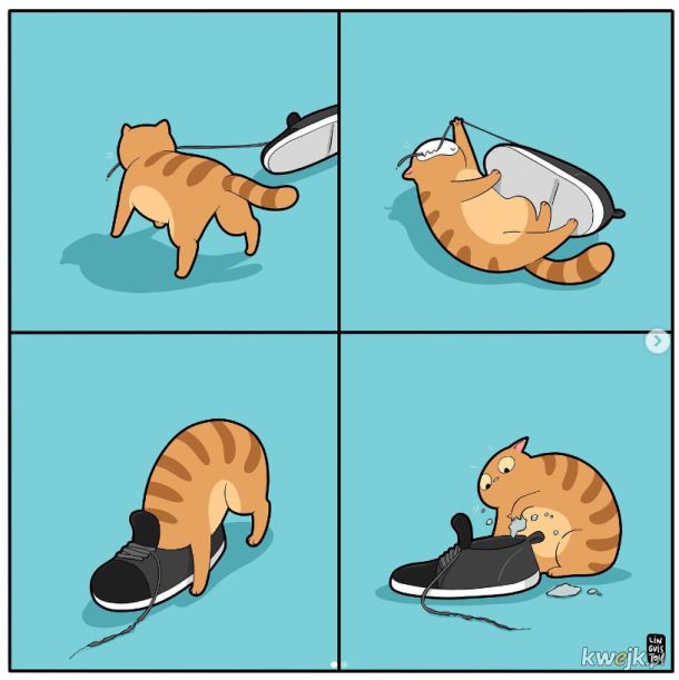 Komiksy oddające istotę życia z kotem stworzone przez Lingvistov