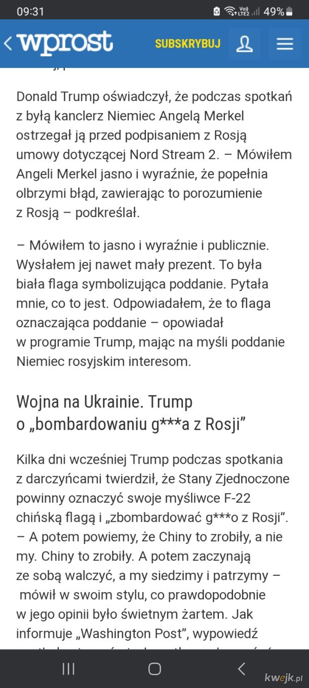 Ojejciu jejciu wtedy obrońcy putina twierdzili że Trump jest jak Kaczor czy Korwin  rusofobem