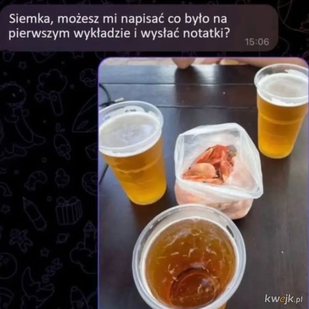 Co było na pierwszym wykładzie