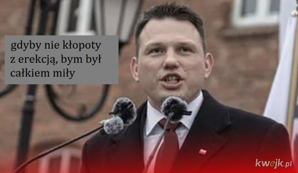flak między nogami nie przeszkadza mu jednak w obrażaniu policjantek