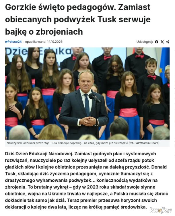 Po czym poznać że Tusk kłamie??? Rusza ustami...
