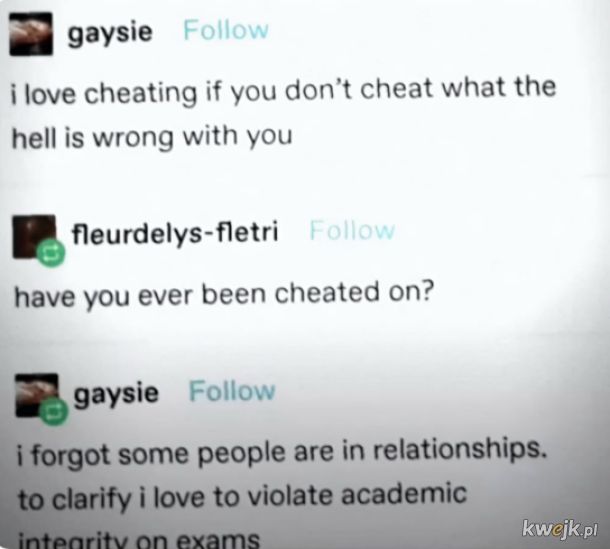 I love cheating