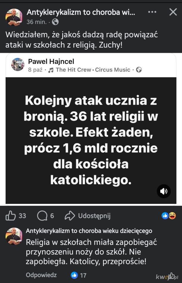 to wszystko wina kościoła !1!!!!!1!!1111!1!!1!oneoneone